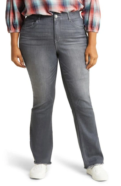 Wit & Wisdom 'ab'solution Raw Hem Straight Leg Jeans In Grey