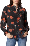 Equipment Leonee Print Silk Button-up Shirt In True Black Multi Poppy