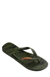 Havaianas Top Camo Flip Flop In Moss/ Black Camo