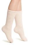 Barefoot Dreams Cozychic Heathered Plush Socks In Dusty Rose/ White
