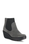 Fly London Yade Wedge Bootie In 006 Diesel Oil Suede