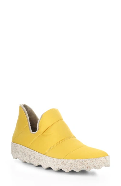 Asportuguesas By Fly London Crus Quilted Slip-on Sneaker In Yema Recycled Polyester