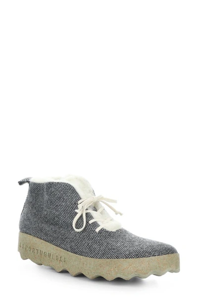 Asportuguesas By Fly London Cake Wool Blend Lace-up Bootie In 002 Anthracite Wool/ Polyblend