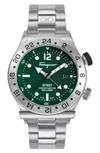 Ferragamo Men's 1927 Stainless Steel Bracelet Watch In Green