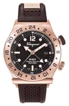 Ferragamo 1927 Rose Gold Silicone Strap Watch In Ip Rose Gold