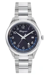 Ferragamo Men's  Timeless Stainless Steel Bracelet Watch In Blue/silver