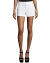 Alice And Olivia Cady Cotton Blend Shorts In White