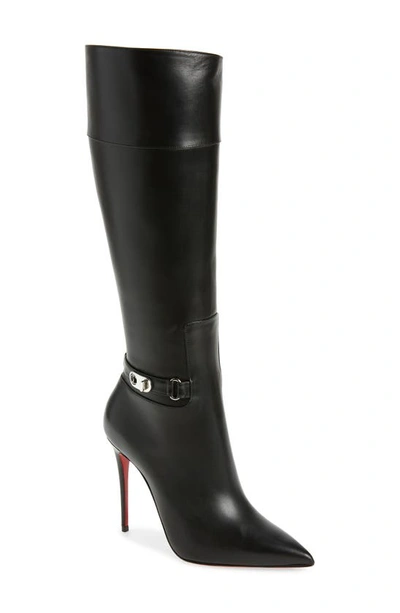 Christian Louboutin Condora Botta 100 Leather Knee-high Boot In Black