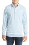 Travismathew Cloud 2.0 Quarter Zip Pullover In Heather Kentucky Blue