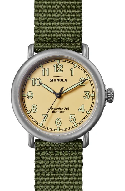 Shinola Men's The Runwell Nylon Strap Field Watch, 41mm In Cream