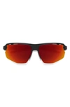 Smith Resolve 70mm Chromapop™ Oversize Shield Sunglasses In Matte Black / Red Mirror