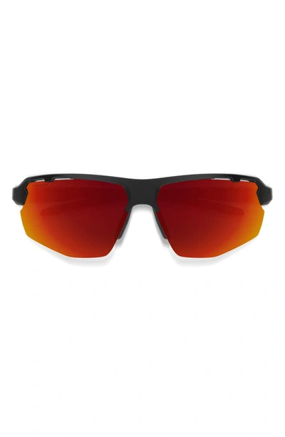 Smith Resolve 70mm Chromapop™ Oversize Shield Sunglasses In Matte Black / Red Mirror