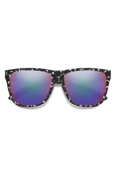 Smith Lowdown Xl 2 60mm Chromapop™ Polarized Square Sunglasses In Matte Black Marble / Violet