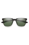 Smith Lowdown 54mm Chromapop™ Polarized Square Sunglasses In Matte Black / Silver / Gray