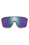 Smith Boomtown 135mm Chromapop™ Polarized Shield Sunglasses In Matte Black Marble / Violet