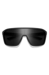 Smith Boomtown 135mm Chromapop™ Polarized Shield Sunglasses In Matte Black / Black