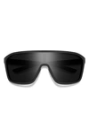 Smith Boomtown 135mm Chromapop™ Polarized Shield Sunglasses In Matte Black/black