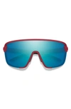 Smith Bobcat 135mm Chromapop™ Shield Sunglasses In Matte Merlot / Opal Mirror