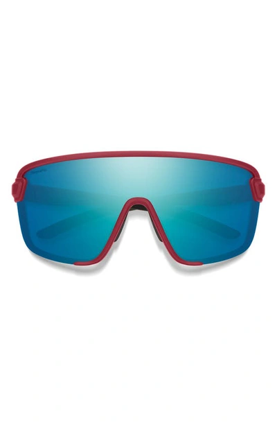 Smith Bobcat 135mm Chromapop™ Shield Sunglasses In Matte Merlot / Opal Mirror