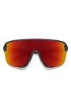 Smith Bobcat 135mm Chromapop™ Shield Sunglasses In Black / Red Mirror