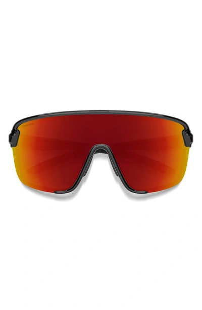 Smith Bobcat 135mm Chromapop™ Shield Sunglasses In Black / Red Mirror