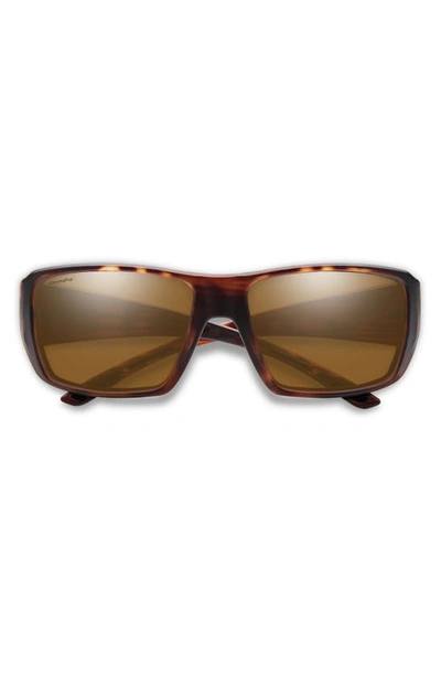 Smith Guides Choice 63mm Chromapop™ Polarized Oversize Square Sunglasses In Matte Havana / Brown