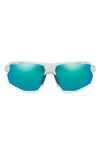 Smith Resolve Photochromic 70mm Chromapop™ Oversize Shield Sunglasses In White / Opal Mirror