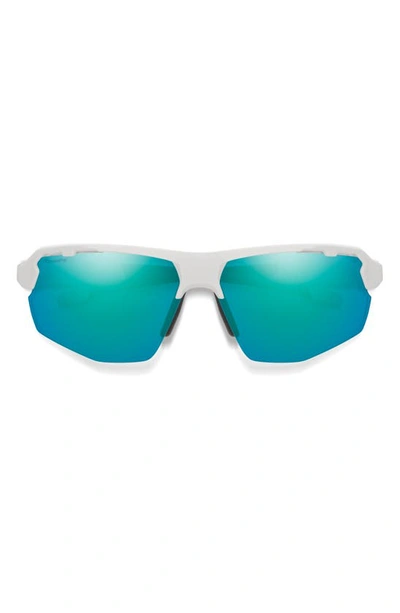 Smith Resolve Photochromic 70mm Chromapop™ Oversize Shield Sunglasses In White / Opal Mirror