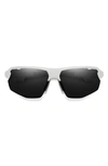 Smith Resolve Photochromic 70mm Chromapop™ Oversize Shield Sunglasses In White / Black