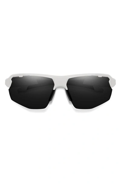 Smith Resolve Photochromic 70mm Chromapop™ Oversize Shield Sunglasses In White / Black