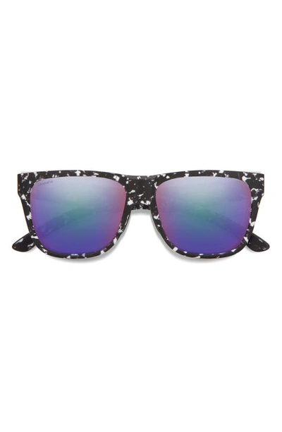 Smith Lowdown 2 55mm Chromapop™ Polarized Square Sunglasses In Matte Black Marble / Violet