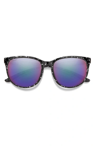 Smith Lake Shasta 56mm Chromapop™ Polarized Sunglasses In Black Marble / Violet Mirror