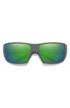 Smith Guides Choice Xl 63mm Chromapop™ Polarized Oversize Square Sunglasses In Matte Cement / Glass Green