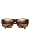 Smith Guides Choice Xl 63mm Chromapop™ Polarized Oversize Square Sunglasses In Matte Havana / Glass Brown