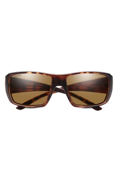 Smith Guides Choice Xl 63mm Chromapop™ Polarized Oversize Square Sunglasses In Matte Havana / Glass Brown