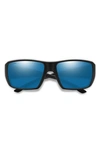 Smith Guides Choice Xl 63mm Chromapop™ Polarized Oversize Square Sunglasses In Matte Black / Glass Blue