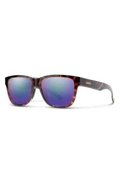 Smith Lowdown Slim 2 53mm Chromapop™ Polarized Square Sunglasses In Tortoise / Violet Mirror