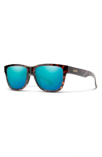 Smith Lowdown Slim 2 53mm Chromapop™ Polarized Square Sunglasses In Tortoise / Opal Mirror