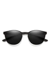 Smith Eastbank 52mm Chromapop™ Polarized Round Sunglasses In Matte Black / Black