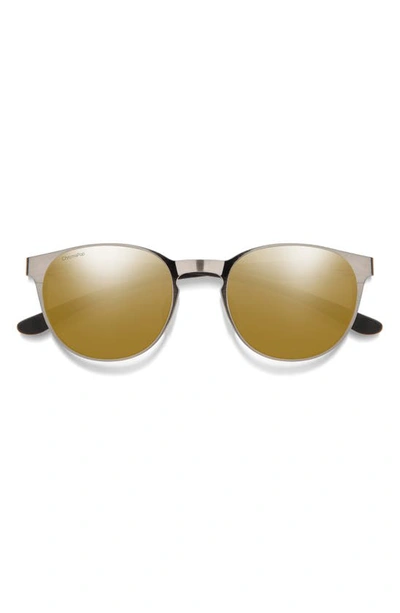 Smith Eastbank 52mm Chromapop™ Polarized Round Sunglasses In Brushed Gunmetal / Bronze