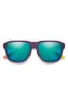 Smith Embark 58mm Chromapop™ Polarized Square Sunglasses In Purple / Cinder / Opal