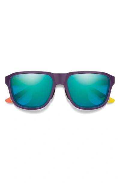 Smith Embark 58mm Chromapop™ Polarized Square Sunglasses In Purple / Cinder / Opal