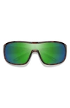 Smith Spinner 134mm Chromapop™ Polarized Shield Sunglasses In Tortoise / Green Mirror
