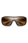 Smith Spinner 134mm Chromapop™ Polarized Shield Sunglasses In Matte Tortoise / Brown