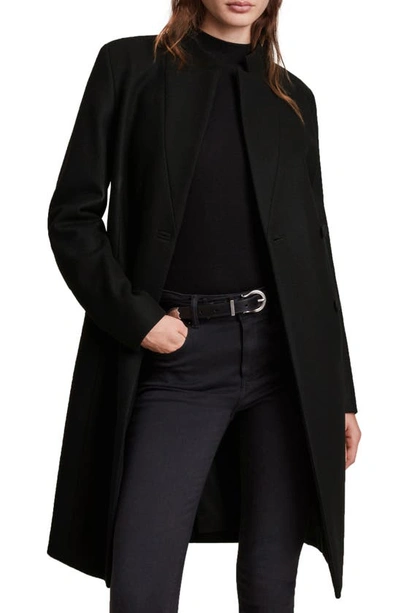 Allsaints Sidney Wool Blend Coat In Black