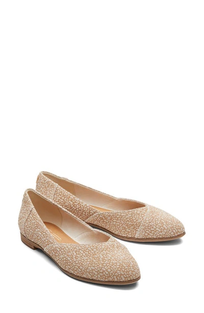 Toms Jutti Neat Flat In Natural Mini Leopard Printed