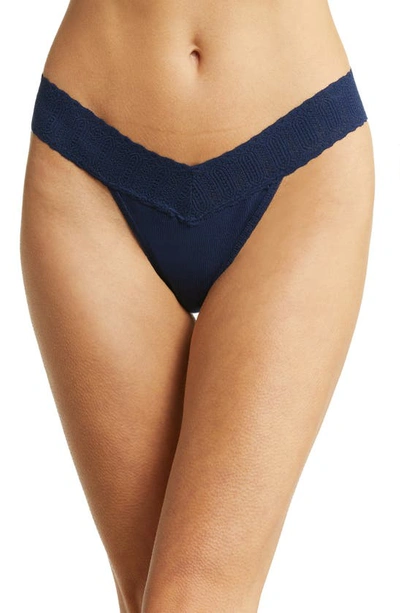Hanky Panky Eco Rx™ Original Rise Thong In Inky Blue