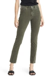 Ag Mari High Rise Slim Straight Corduroy Jeans In 1 Year Sulfur Armory Green