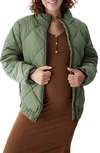 Ingrid And Isabel Maternity Puffer Jacket In Olivine
