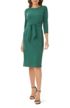 Adrianna Papell Metallic Knit Tie Front Dress In Hunter